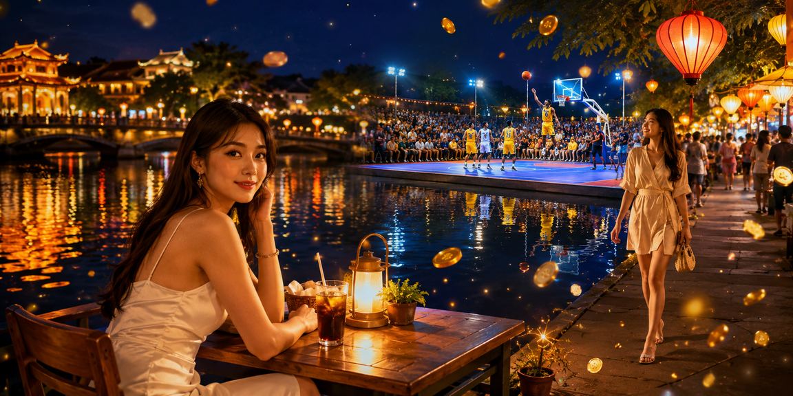 Người hâm mộ bóng rổ tại Huế xem kèo cược khi uống cà phê buổi sáng qua điện thoại